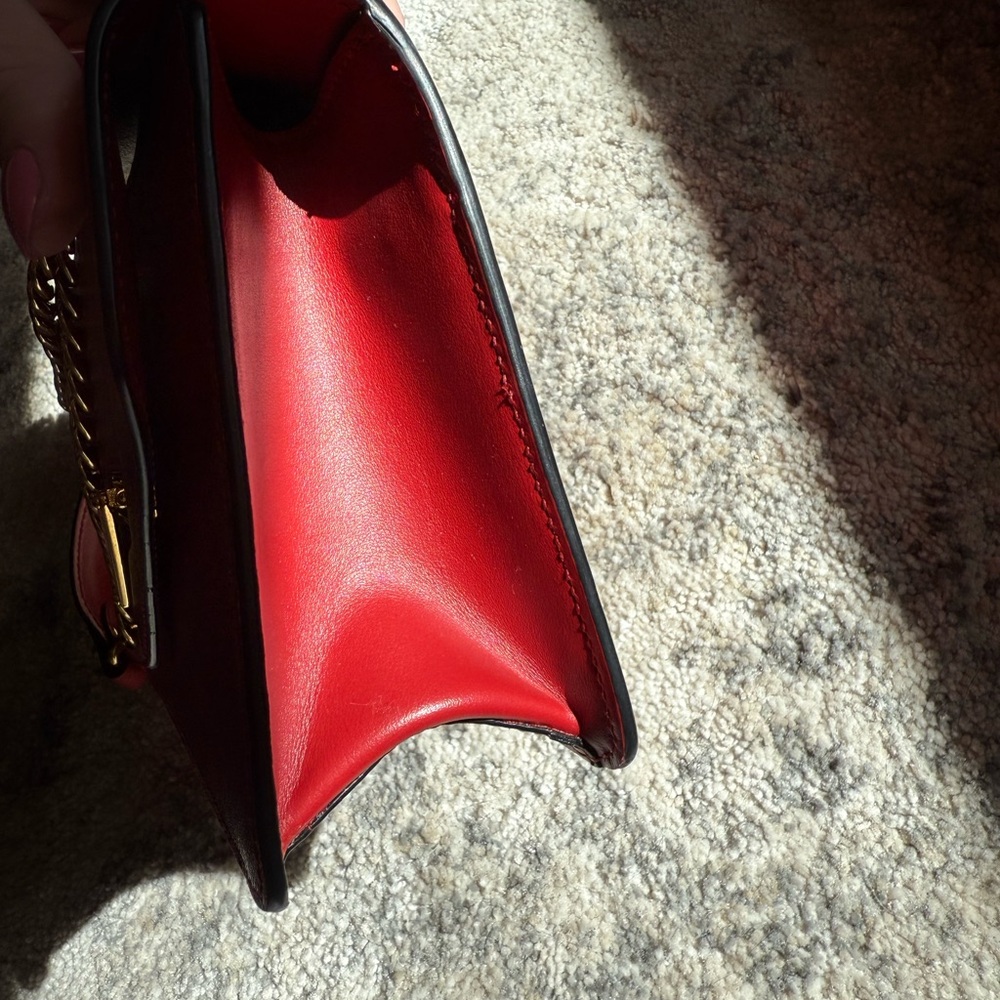 Prada Red Leather Chain Shoulder Bag - Picture 9 of 11